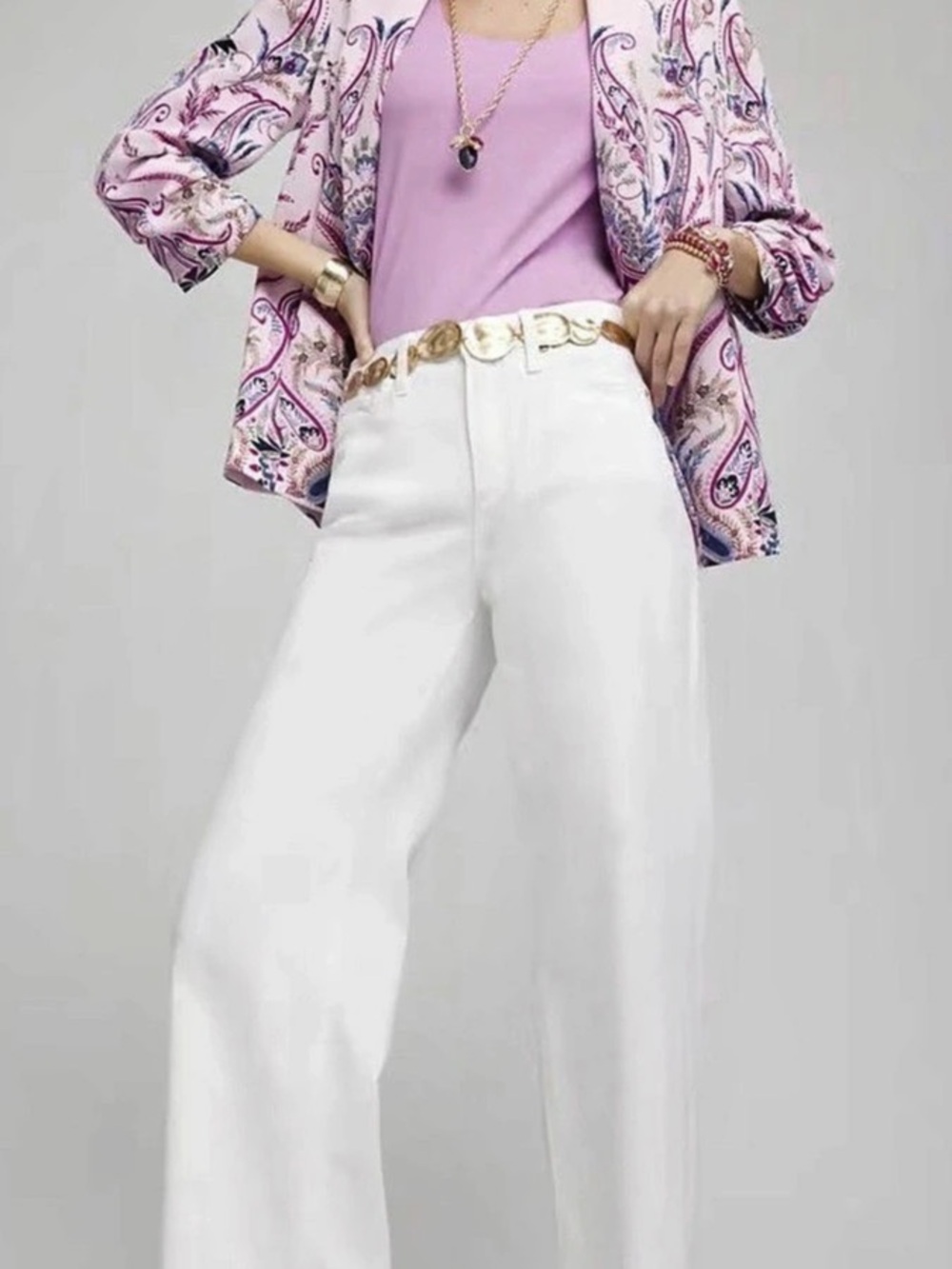 Chico’s So Slimming High Rise Wide Leg Jeans White Alabaster Size 2.5R 14 NWT